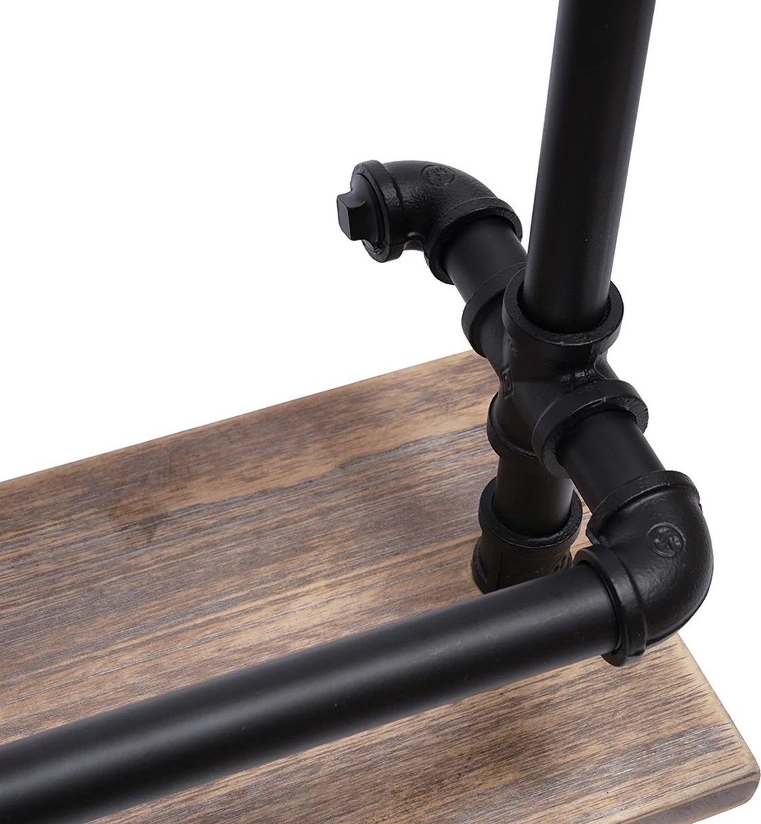 SureDeal® - Wandplank - Wijnrek - Wijnglazen Houder - 3 Planken - Industrieel - Hout - 100x60x20 cm - Woonkamer - Keuken - Slaapkamer - Wandrek - Muur — cadeau in Wonen & Interieur - foto 3