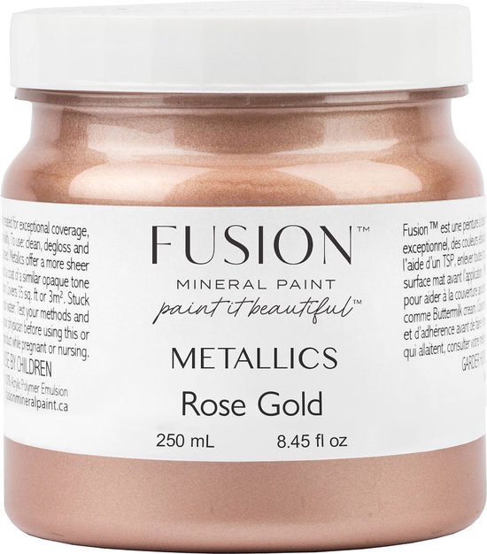 Foto: Fusion metallic paint meubelverf rose gold acrylverf rose gold 250 ml