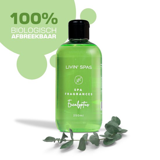 Foto: Livin spa geur eucalyptus whirlpools hottub geuren spa geuren spa geur eucalyptus op alcoholische basis tast waterkwaliteit niet aan spa aroma hoge concentraat geschikt voor jacuzzi spa en hottub 250ml groen