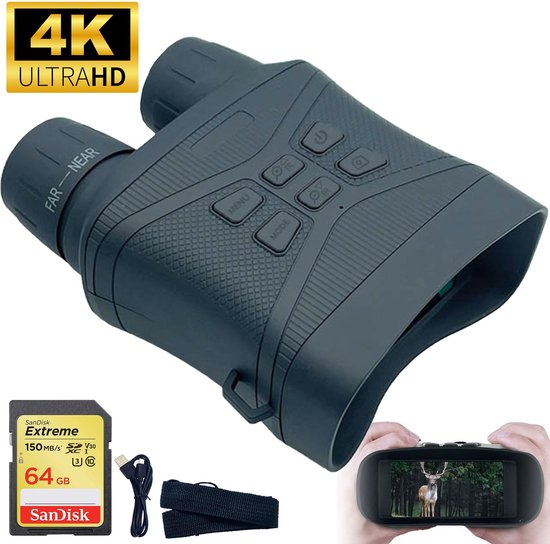 Nachtkijker met Infrarood - Night Vision - 4K Ultra HD & 42MP - 300M - Ingebouwde Batterij