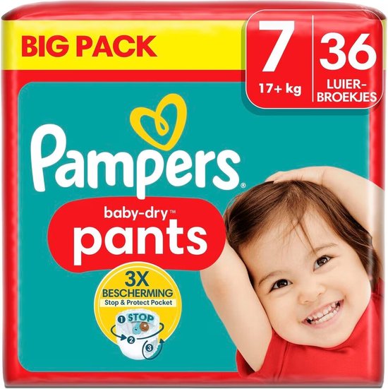 Foto: Pampers baby pants baby dry maat 7 extra large 17 kg big pack 36 luierbroekjes