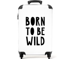NoBoringSuitcases.com - Grote koffer - Witte Kinderkoffer meisjes - Reiskoffer met 4 wielen - Trolley op wieltjes 72 liter - Reisbagage & reisaccessoires