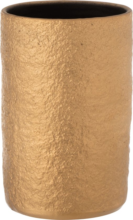J-Line vaas Gatsby - keramiek - goud - small - 22.00 cm hoog