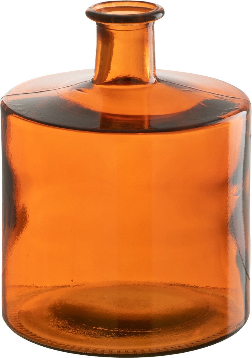 J-Line vaas Wijd - oranje - H26 cm - 100% gerecycled glas Rood