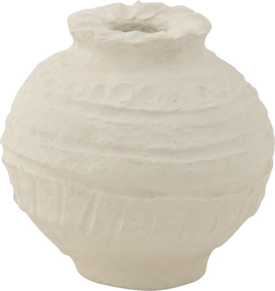 J-Line vase Pot Sphere - papier mâché - blanc