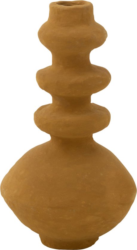 J-Line vase Pot Triple - papier maché - geel