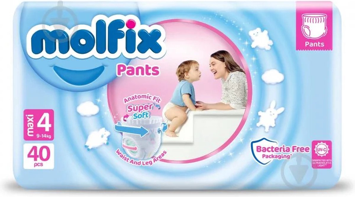 Goedkoopste Molfix Premium Luiers Maat 4 Maxi Pants (9-14 KG) Voordeel verpakking Maandbox - 360 luiers - Ultra Absorberend, Huidvriendelijk, Perfecte Pasvorm