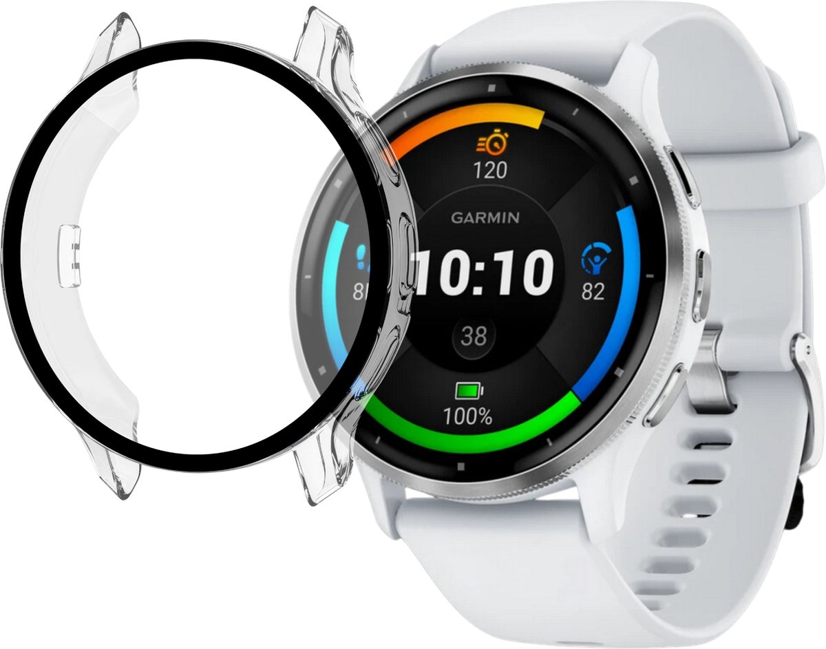 Hoesje voor Garmin Venu 3S (41mm) - Harde beschermhoes transparant scherm gehard glas