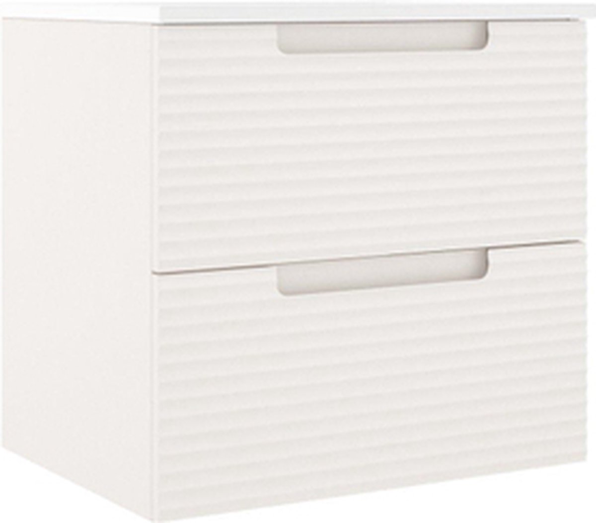 Saniclass Prime Balance Wastafelonderkast - 60x55x44.9cm - 2 lades - Geintegreerde greep - MDF - mat cotton (beige)