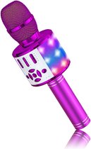Bluetooth Karaoke Microfoon - Draadloze Zangpret met LED-verlichting - Ingebouwde Speakers - Compatibel met Smartphones en Tablets - Ideaal voor Karaokefeestjes thuis - Karaoke Set Voor Volwassenen - Karaoke Microfoon Kinderen