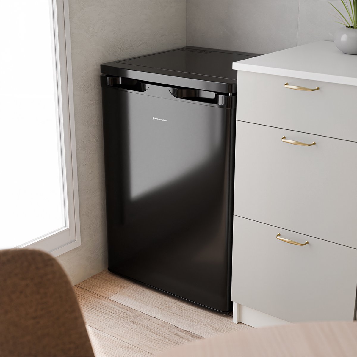 KitchenBrothers Koelkast - 127L - Tafelmodel - IJskast - Frigo - Vrijstaand - Zwart — afbeelding 6