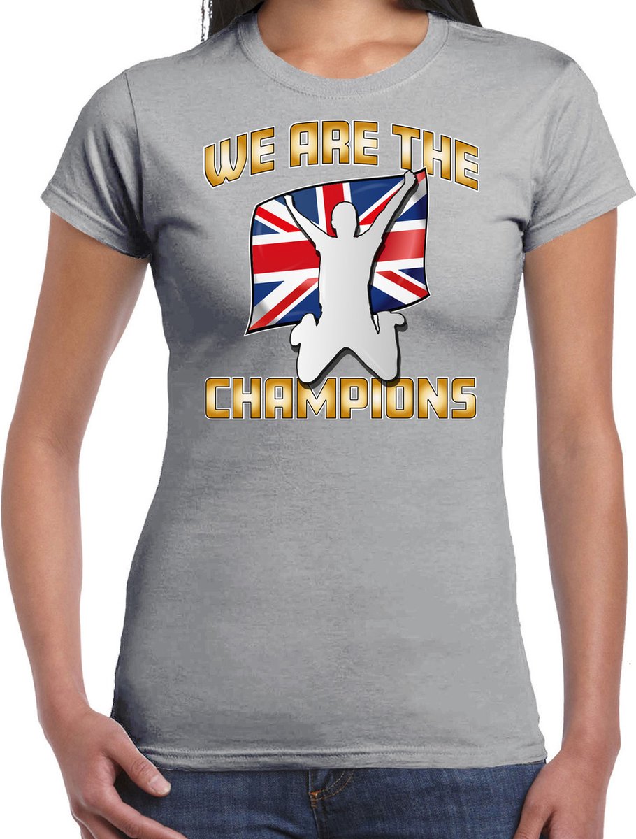 Bellatio Decorations Verkleed shirt voor dames - Engeland - grijs - voetbal supporter - themafeest L