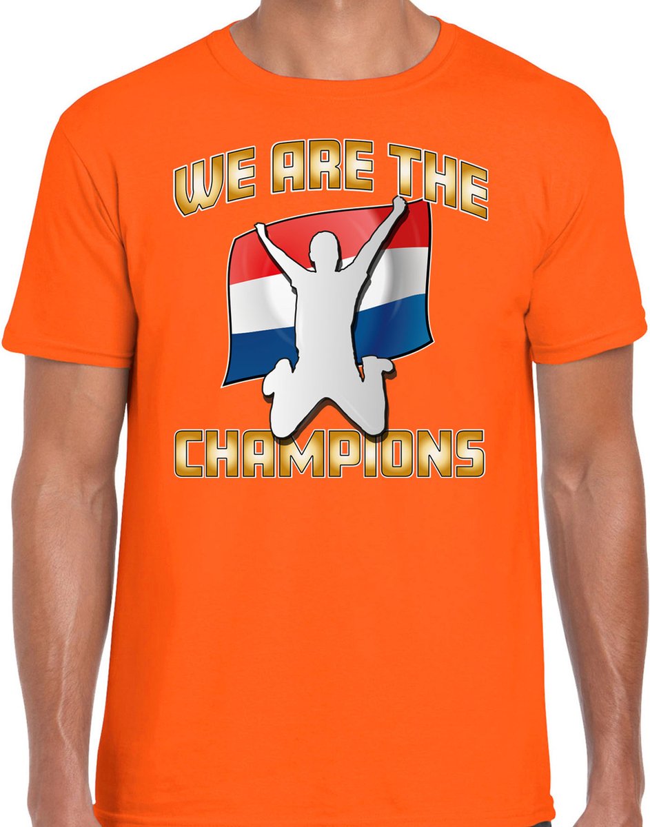 Bellatio Decorations Verkleed shirt voor heren - Nederland - oranje - voetbal supporter - themafeest M