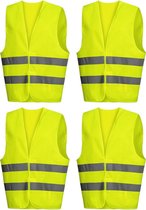 Doodadeals® - 4x Gilet de sécurité pour Adultes - Gilet de sécurité - Voiture - Gilets jaunes