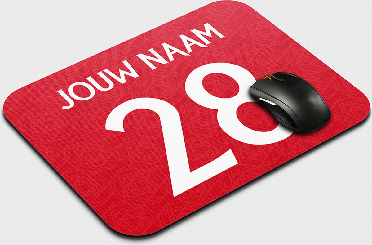 Muismat United - Gepersonaliseerd Met Eigen Naam - Anti Slip - Voetbal Muismatten - Voetbal Cadeau - 22,5 cm x 19 cm