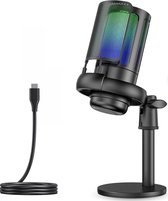 Techard USB Microfoon met Standaard voor PC en Gaming Microfoon - met Ruisfilter