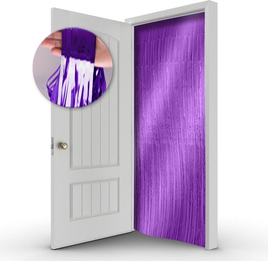 LUQ - Paars Glittergordijn Deurgordijn Zeemeermin Versiering Kinderfeestje Glitter Deur Folie Gordijn - 100*200Cm