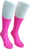 WeirdoSox - Compressie sokken - Kuit hoogte - Steunkousen voor vrouwen en mannen - 1 paar - Fluor Roze 39/42 - Ideaal als compressiekousen hardlopen - compressiekousen vliegtuig