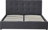 Interiax Morris Bed - Stijlvol Comfort in grijs met lattenbodem (160 x 200 cm)
