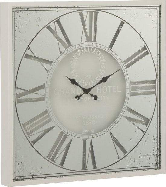 J-line horloge - métal - blanc - Ø 60 cm