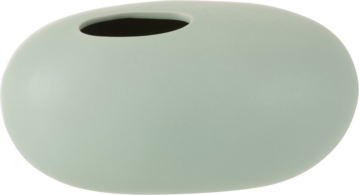 J-Line vaas Ovaal - keramiek - pastel groen - large - Ø 15 cm