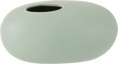 J-Line Vase Ovale Céramique Vert Pastel 25.2x15x13