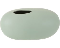 J-Line vaas Ovaal - keramiek - pastel groen - large - Ø 15 cm