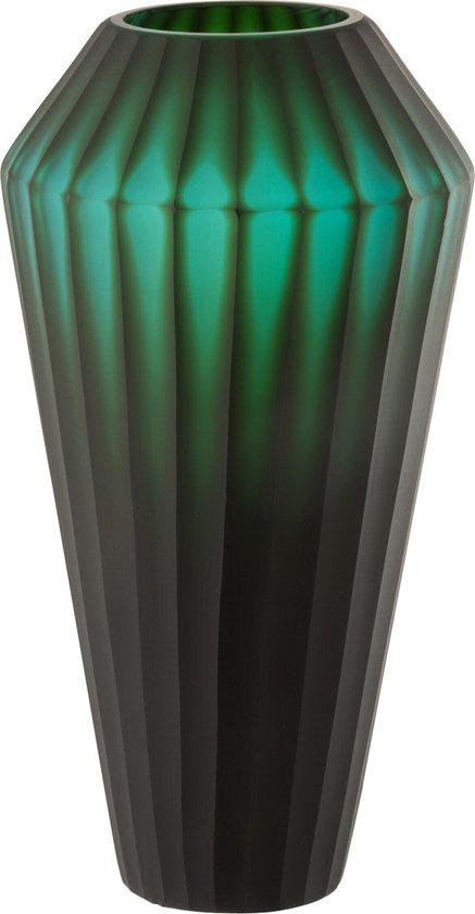 J-Line vaas Elisa - glas - groen - small - 36 cm hoog