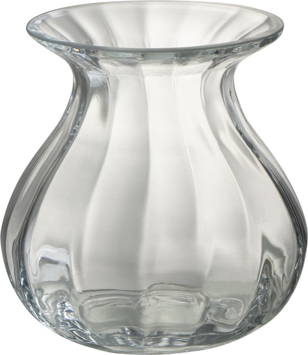 J-Line vaas Amo - glas - transparant - small - 2 stuks - Ø 15 cm