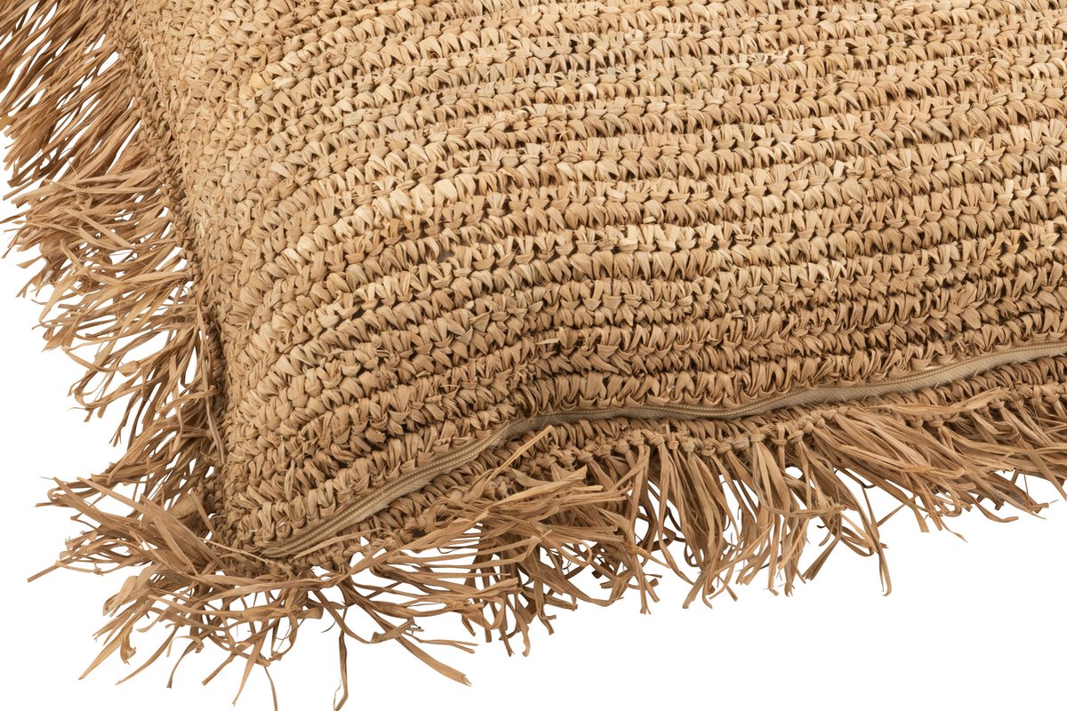 J-Line kussen Vierkant - jute - naturel - large