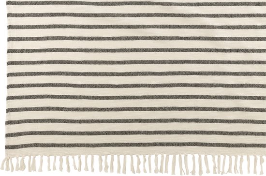 J-Line Plaid bandes - coton - 187 x 130 cm
