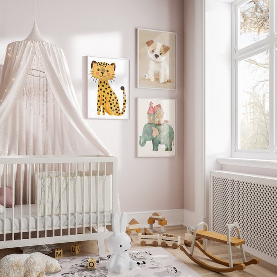 No Filter kinderkamer poster - Safari - Luipaard - Babykamer decoratie - 21x30 cm - A4 formaat - 1 stuks