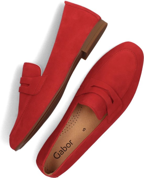 Gabor 213 Mocassins - Chaussures à enfiler - Femme - Rouge - Taille 35