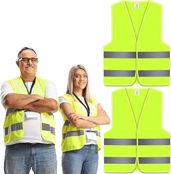 Doodadeals® - 2x Gilet de sécurité pour Adultes - Gilet de sécurité - Voiture - Gilets jaunes