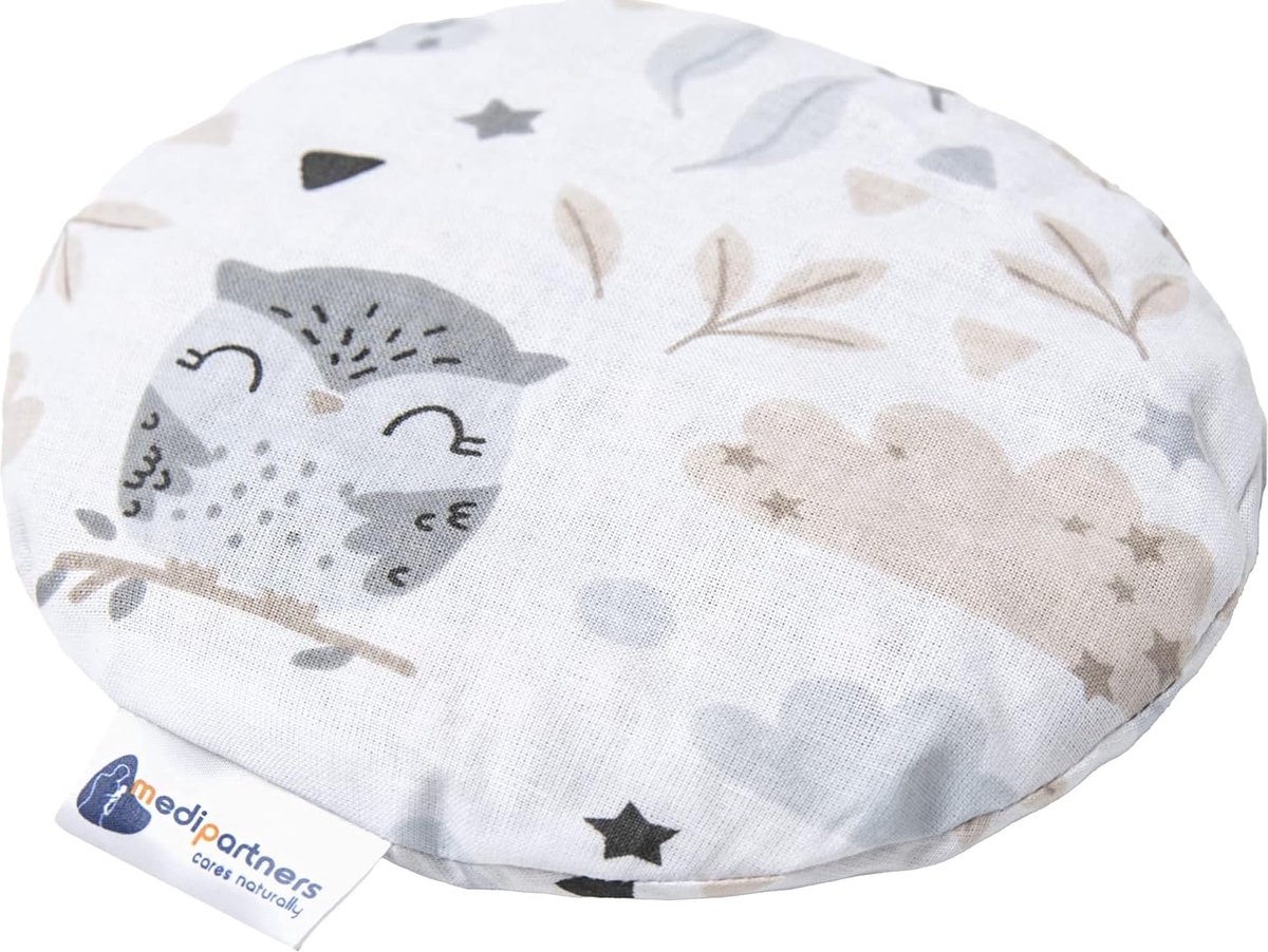 Goedkoopste Kersenpitkussen, warmtekussen, korrelkussen voor baby's, 180 g, rond, 15 cm, eco-natuur, 100 katoen, warmte koudetherapie, massagetherapie (licht