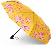 Automatische paraplu voor dames en heren, stormbestendig, zakparaplu, hoogwaardige grappige designs, regenboog, vlinders