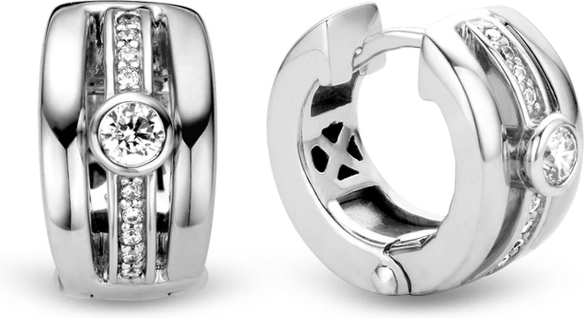 TI SENTO Dames Oorbellen - 925 zilver - Zirconia wit - 7754ZI