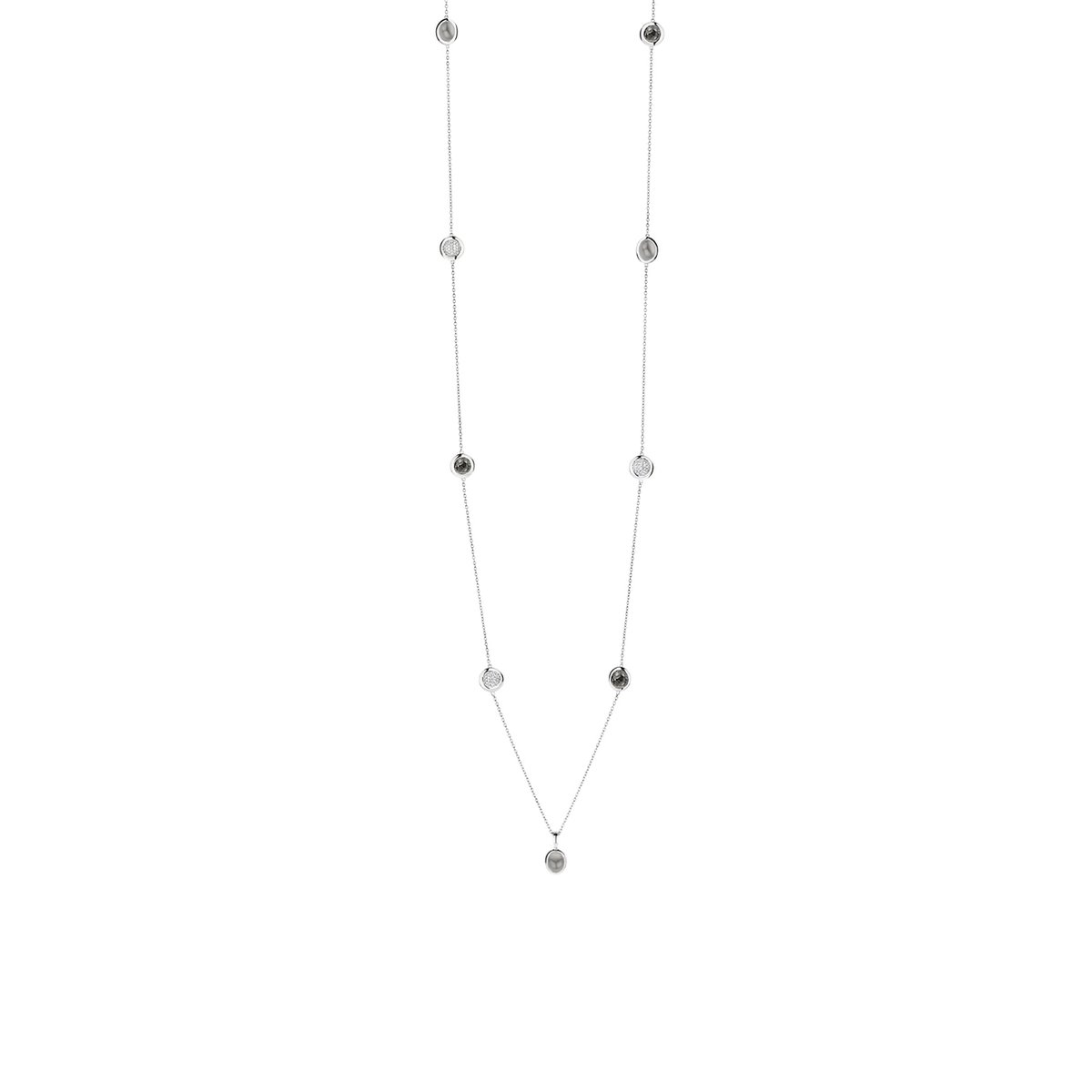 TI SENTO Dames Ketting - 925 zilver - Grijs - Maat 90 - 3855DG