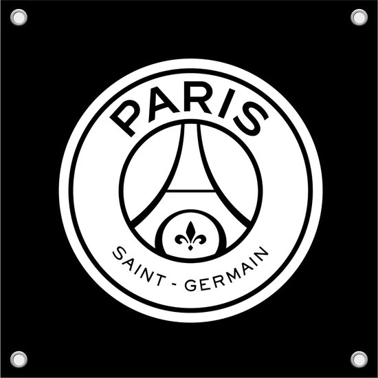 PSG Tuinposter - Logo - UEFA - Champions League - Paris Saint Germain - Voetbal - Tuinposter - Poster - Tuindecoratie - 100x100cm - Voorzien Van Ophangogen