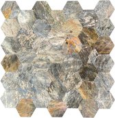 Zelfklevende steenstrip mozaïektegel – Earth hexagon