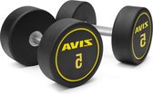 Zwarte/gele ZIVA Performance halters voor volwassenen - 5 kg dumbbell set