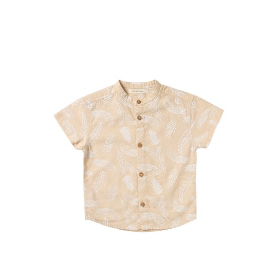 Your Wishes | Leaves | Russel | Overhemd met print | Overhemd gebloemd | Overhemd beige