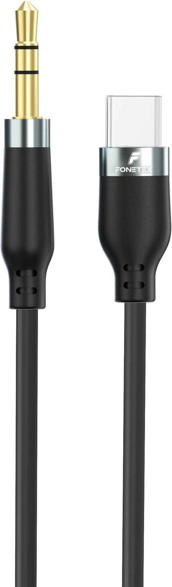 Fonetex USB Type-C naar 3,5 mm Koptelefoonaansluiting AUX Audio kabel - Adapter voor Samsung LG Nexus OnePlus Nokia Xiaomi Huawei Type C Smartphones (ZWART)