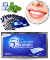 5D White Teeth Whitening Strips - Tanden Bleekstrips - Tandenbleekset - Tanden Bleken met 0% Peroxide - Witte Tanden - 14 Strips- Beauty - Witte tanden