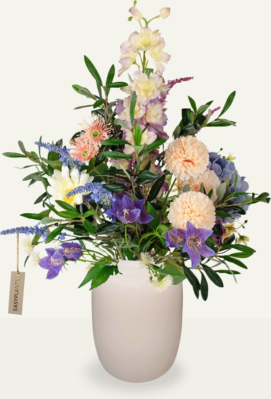 Kunstboeket - Easyplants - Pretty Provence - 60 Cm - Zijden Boeket - Kunstbloemen - Nepbloemen