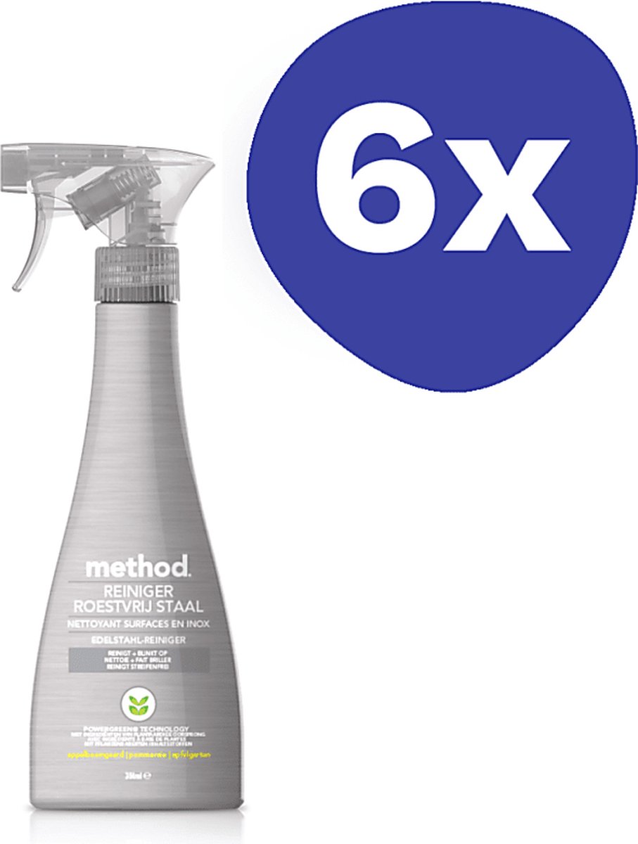 Goedkoopste Method Reiniger Roestvrij Staal - Appelboomgaard (6x 490ml