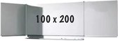 Whiteboard Deluxe Cleveland - Emaille staal - Schuifmechanisme - Vijfzijdige schoolbordwand - Weekplanner - Maandplanner - Jaarplanner - Magnetisch - Wit - 100x200cm