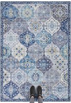 Flycarpets Elle Decoration - Vintage Vloerkleed - Ghom - Klassiek - Denim Blauw - 200x290 cm