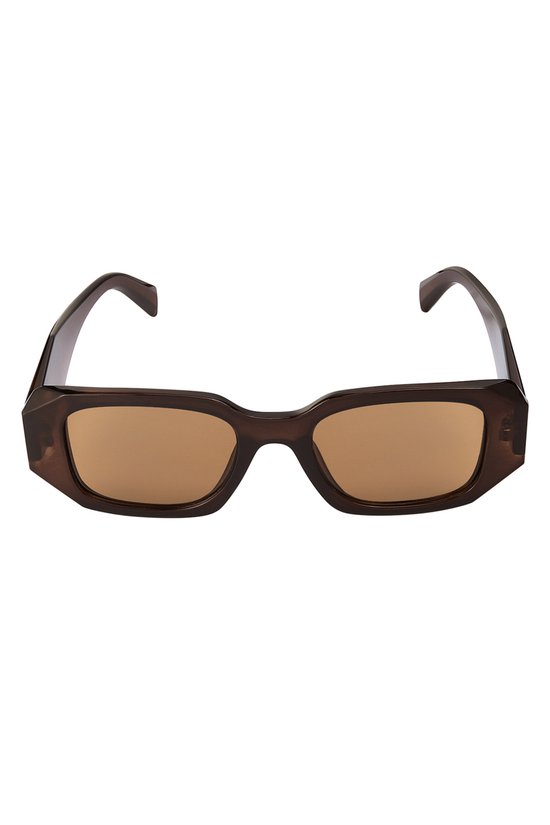 Look a like zonnebril met hoekjes - donker bruin van Finlix — afbeelding 2