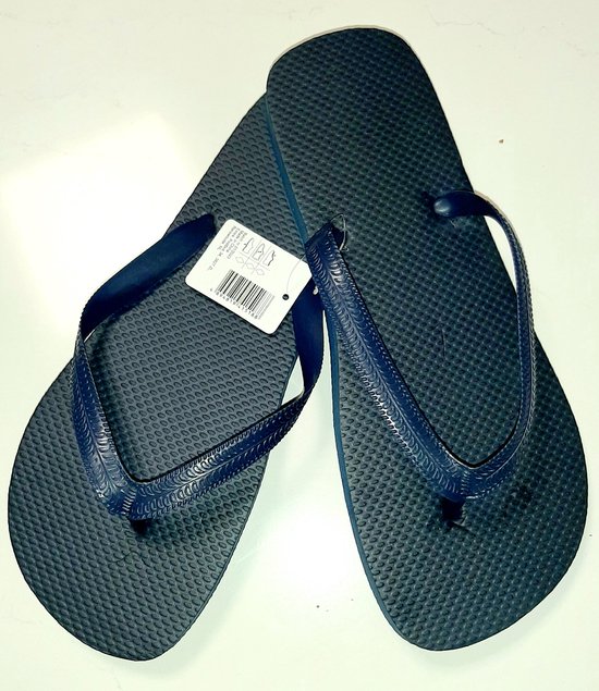 Evora teenslippers donkerblauw blauw - 1 paar blauwe slippers - maat 44/45 - flip flops - PE slipper large